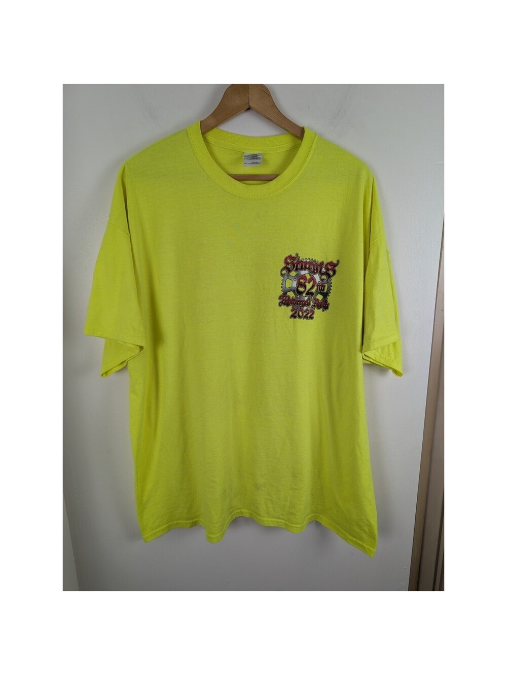 Sturgis 2022 Men's 2xl T-shirt Neon Yellow 82nd Motorcycle Rally Dayglow